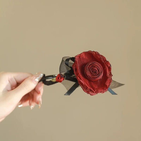 Rose Flower Flat Hair Claw