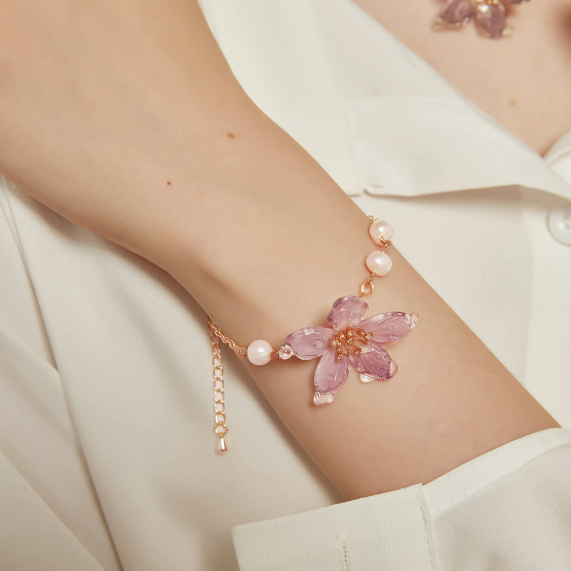 Translucent Glittering Cherry Bracelet