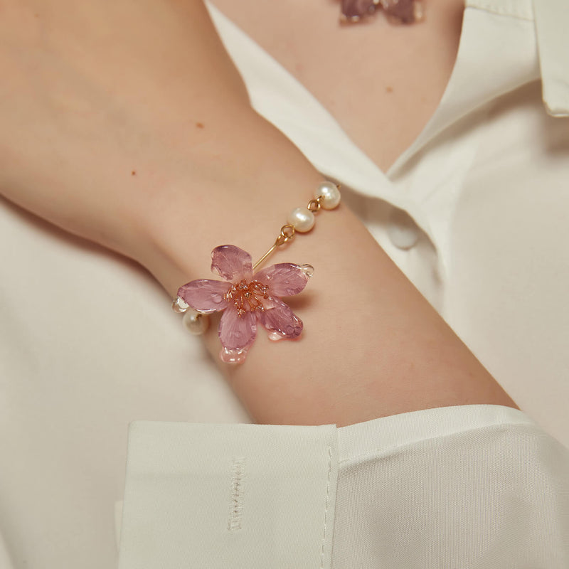 Translucent Glittering Cherry Bracelet